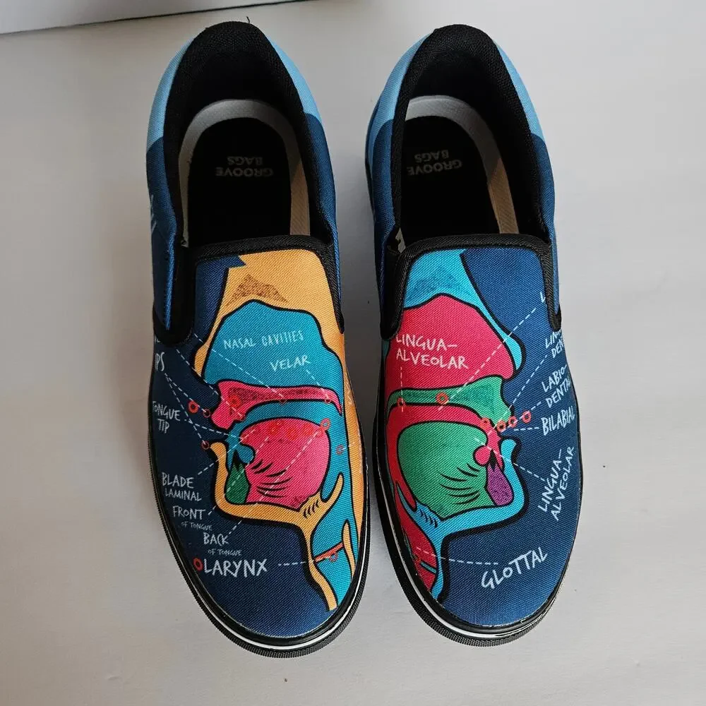 Groove Bags Speech Therapy Vocal Tracts Slip On Sneaker Women's 10 Men's 8